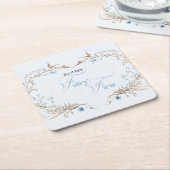 Fairy First Birthday Invitation | Elegant Blue  Kartonnen Onderzetters (Schuin)