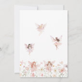 Fairy First Birthday Invitation Girl Kaart (Achterkant)