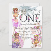 Fairy First Birthday Invitation Kaart (Voorkant)