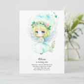 Fairy First Birthday Invitation Kaart (Staand voorkant)