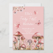 Fairy First Birthday Invitation Kaart (Voorkant)