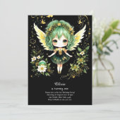 Fairy First Birthday Invitation Kaart (Staand voorkant)