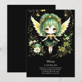 Fairy First Birthday Invitation Kaart (Voorkant / Achterkant)