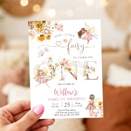 Fairy First Birthday Invitation Kaart