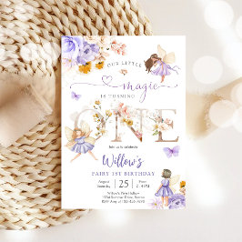 Fairy First Birthday Invitation Kaart