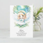 Fairy First Birthday Invitation Kaart (Staand voorkant)