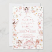 Fairy First Birthday Invitation Kaart (Voorkant)