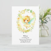 Fairy First Birthday Invitation Kaart (Staand voorkant)
