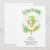 Fairy First Birthday Invitation Kaart (Voorkant / Achterkant)