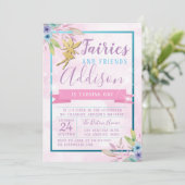 Fairy First Birthday Invitation Kaart (Staand voorkant)