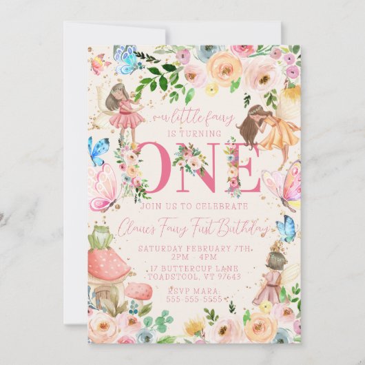 Fairy First Birthday Kaart (Voorkant)