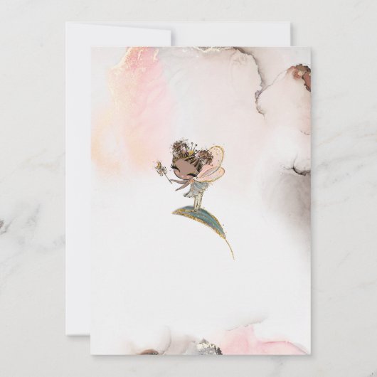 Fairy First Birthday Magical Party Kaart (Achterkant)