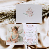 Fairy First Birthday Pastel Whimsical Photo Kaart