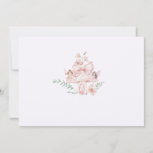 Fairy First Birthday Pastel Whimsical Photo Kaart (Achterkant)