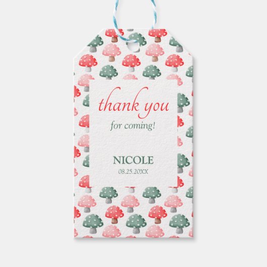 Fairy First Birthday Schattige Kleurrijke Paddesto Cadeaulabel (Voorkant)