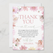 Fairy First Birthday Thank You Card Kaart (Voorkant)
