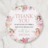 Fairy First Birthday Thank You Tag Bedankjes Labels (Voorkant)
