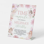 Fairy First Birthday Time Capsule Sign Reclamebord Met Voetstuk (Voorkant)