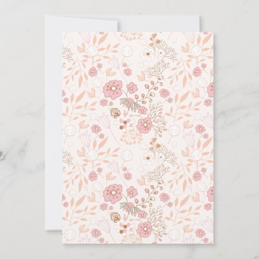 Fairy First Birthday Uitnodiging, Tuin verjaardag Kaart (Achterkant)