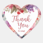 Fairy First Birthday Waterverf Floral Dank u Hart Sticker (Voorkant)