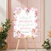 Fairy First Birthday Welcome Sign