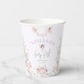 Fairy First Birthday Whimsical garden Lilac Papieren Bekers (Achterkant)