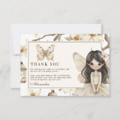 Fairy First Birthday Woodland Floral Bedankkaart (Voorkant)