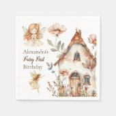 Fairy First Birthday Woodland Floral Servet (Voorkant)