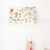 Fairy First Birthday Woodland Floral Spandoek (Insitu)