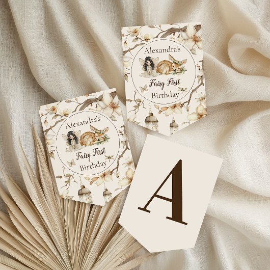 Fairy First Birthday Woodland Floral Vlaggetjes