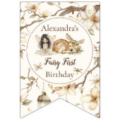 Fairy First Birthday Woodland Floral Vlaggetjes (Eerste vlag)