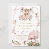 Fairy First Blonde Hair Girl verjaardagsuitnodigin Kaart (Voorkant)