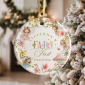 Fairy First Christmas 1st Birthday Photo Keramisch Ornament