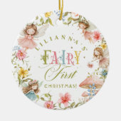 Fairy First Christmas 1st Birthday Photo Keramisch Ornament (Voorkant)