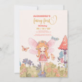 Fairy First Enchanted Woodland 1st Birthday Kaart (Voorkant)