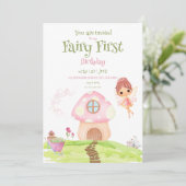 Fairy First Fairyland & Garden verjaardagsuitnodig Kaart (Staand voorkant)