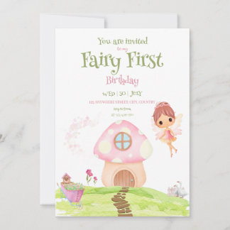 Fairy First Fairyland & Garden verjaardagsuitnodig Kaart