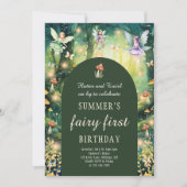 Fairy First Flutter en Twirl Girl's Verjaardag Kaart (Voorkant)