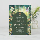 Fairy First Flutter en Twirl Girl's Verjaardag Kaart (Staand voorkant)