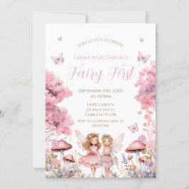 Fairy First garden birthday Party Invitation Kaart