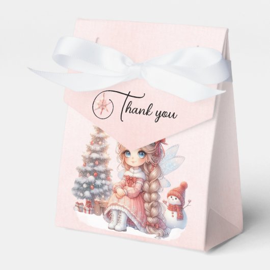 Fairy First Girl's 1e verjaardag Bedankdoosjes (Voorkant Zijde)