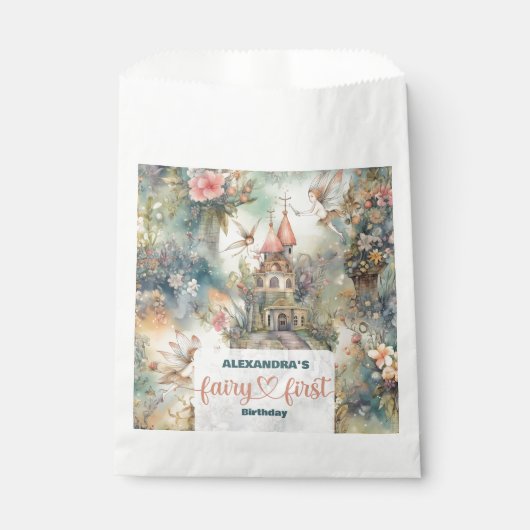 Fairy First Girl's 1e verjaardag Bedankzakje (Voorkant)
