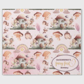 Fairy First Girl's 1e verjaardag Cadeaupapier (Vlak)