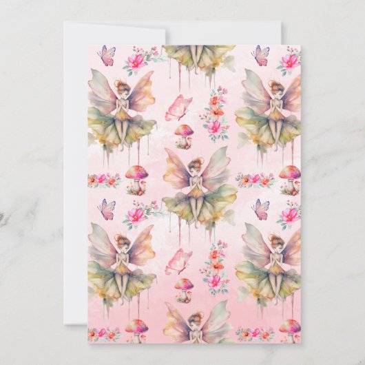 Fairy First Girl's 1e verjaardag Kaart (Achterkant)