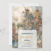 Fairy First Girl's 1e verjaardag Kaart (Voorkant)