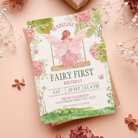 Fairy First Girl's 1e verjaardag Kaart
