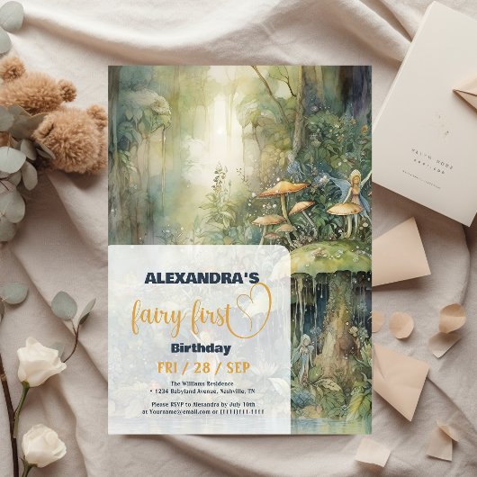 Fairy First Girl's 1e verjaardag Kaart