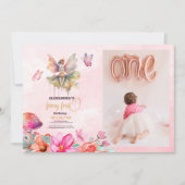 Fairy First Girl's 1e verjaardag Kaart (Voorkant)