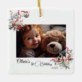 Fairy First Girl's 1e verjaardag Keramisch Ornament