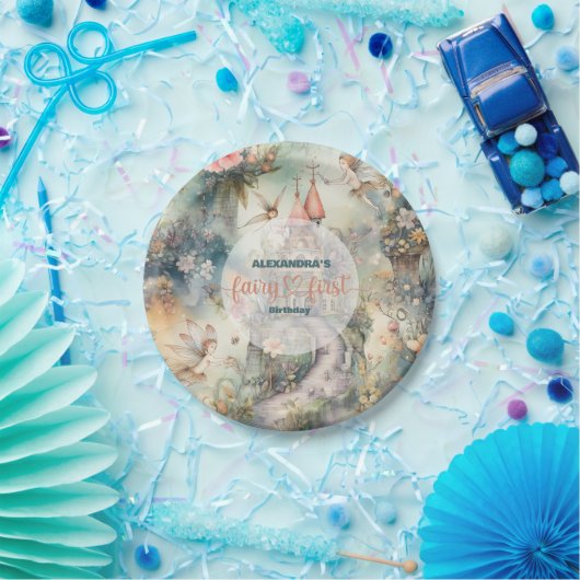 Fairy First Girl's 1e verjaardag Papieren Bordje (Feest)